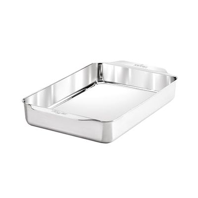All-Clad Stainless Steel Rectangular Baking Pan 9" x 13" - Tri-ply Bonded for Consistent Baking- (Roast, Bake Cookies, Brownies and More) Professional Stainless Steel Bakeware