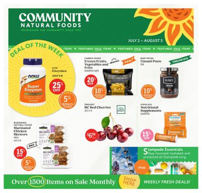 Community Natural Foods Flyer July 2 to August 5
