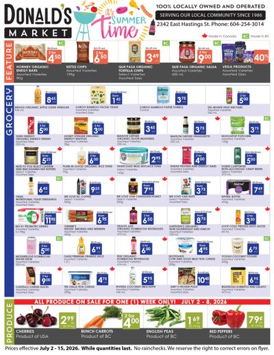 Donald's Market Flyer July 2 to 15