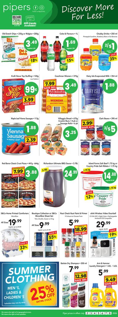 Pipers Superstore Flyer July 2 to 8
