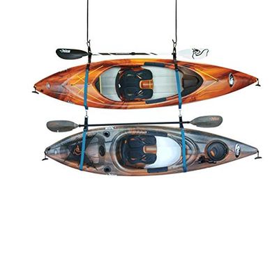 Pelican Double Kayak Storage Strap System - For Indoor and Outdoor Kayak & SUP Paddle Board Hangers - Comes with paddle clip - PS1954