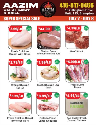 Aazim Halal Meat & Grill Flyer July 2 to 8
