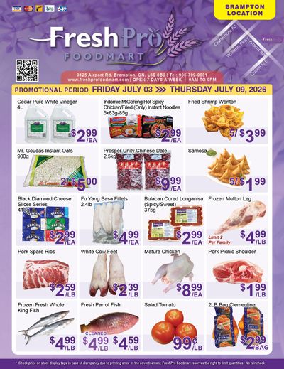 FreshPro Foodmart (Brampton) Flyer July 3 to 9