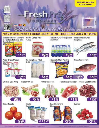FreshPro Foodmart (Mississauga) Flyer July 3 to 9