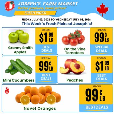 Joseph's Farm Market Flyer July 3 to 8
