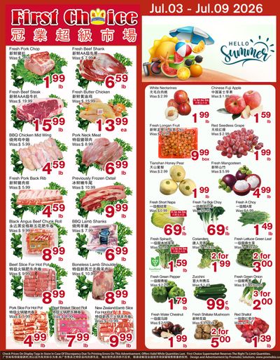 First Choice Supermarket Flyer July 3 to 9