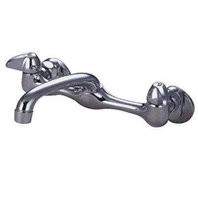 Nuvo Kingston Brass EF102 Elements of Design 2-Handle Wall Mount Kitchen Faucet, 5-1/2', Polished Chrome