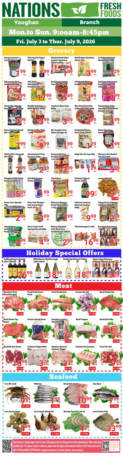 Nations Fresh Foods (Vaughan) Flyer July 3 to 9