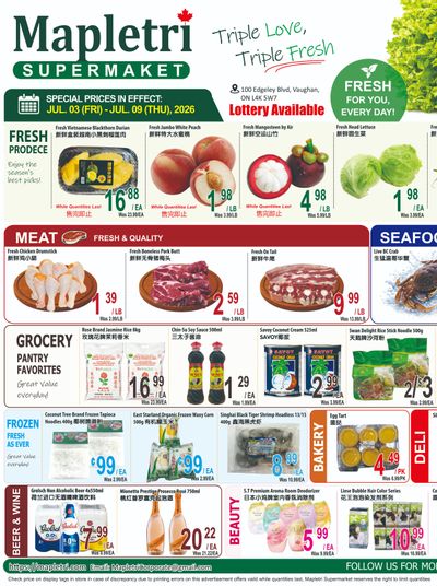 Mapletri Supermarket Flyer July 3 to 9