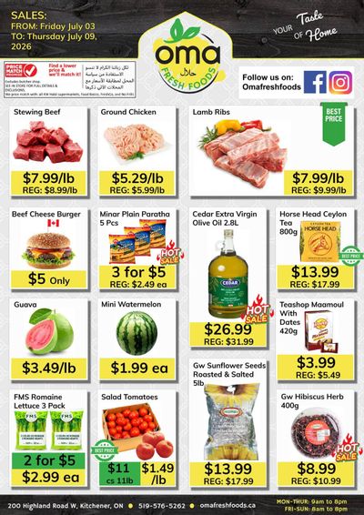 Oma Fresh Foods Flyer July 3 to 9