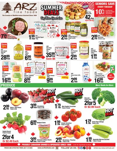 Arz Fine Foods Flyer July 3 to 9