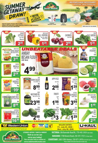 Sabzi Mandi Supermarket (Vancouver Island) Flyer July 3 to 8