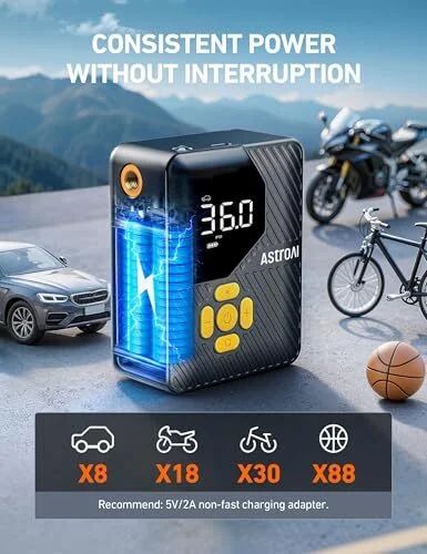 Amazon.ca: AstroAI L7 Mini Tire Inflator/air compressor - 29.98