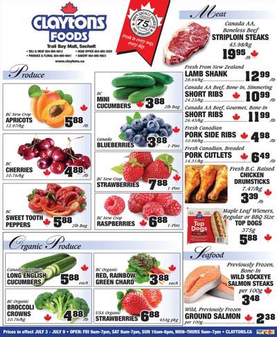 Claytons Heritage Market Flyer July 3 to 9