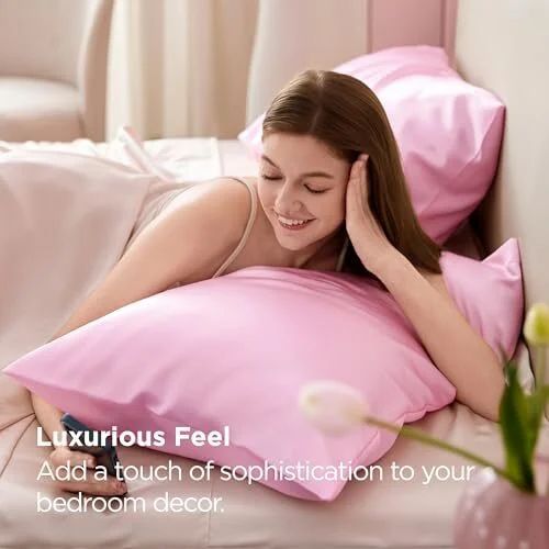 Amazon.ca: Bedsure Satin Pillow Cases Queen Size 2 Pack $7.03