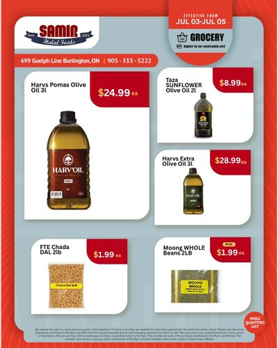 Samir Supermarket (Burlington) Flyer July 3 to 5