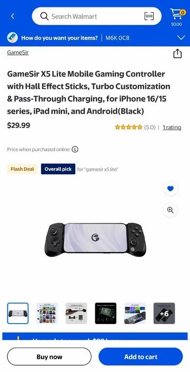 Walmart.ca: GameSir X5 Lite Mobile Gaming Controller (Android, iPhone)