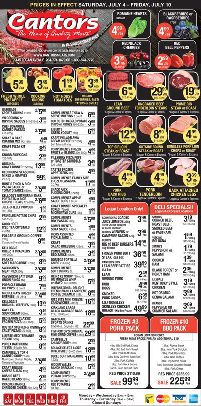 Cantor's Meats Flyer July 4 to 10