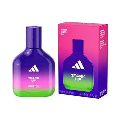 adidas Vibes Spark Up Eau de Parfum For All, Energising and Stimulating, Long Lasting Fragrance, Sweet Orange and Black Pepper 50ml