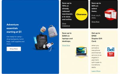 Staples Canada: Save up to 70% on Clearance Items + up to 50% on Select Items + More