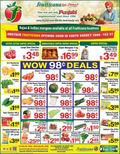 Fruiticana (Greater Vancouver) Flyer July 3 to 8