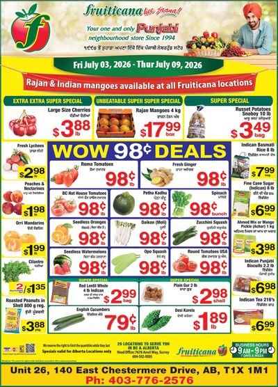 Fruiticana (Chestermere) Flyer July 3 to 9