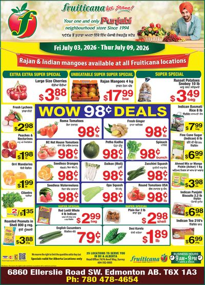 Fruiticana (Edmonton) Flyer July 3 to 9