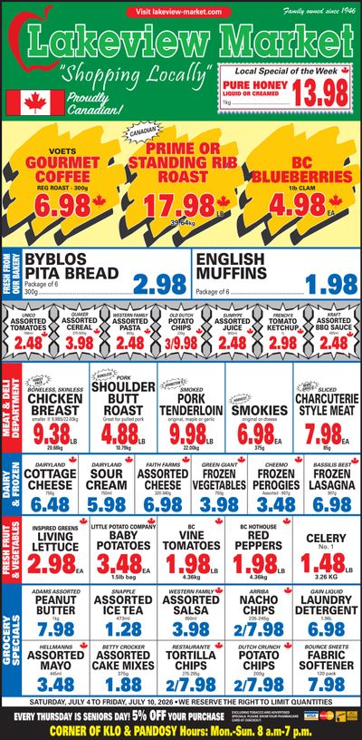 Lakeview Market Flyer July 4 to 10