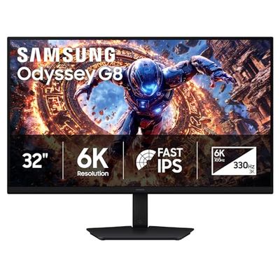 SAMSUNG 32 inch Odyssey G8 6K IPS Gaming Monitor DLG 6K 180 3K 330Hz 1ms HDR10+ Gsync Freesync DP, HDMI, USB-C