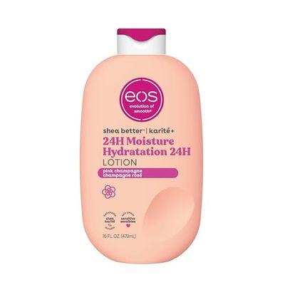 eos Shea Better 24H Moisture Body Lotion Pink Champagne, Lightweight & Non-Greasy, Vegan, 473ml
