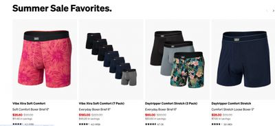 SAXX Underwear Canada: Summer Sale up to 40% off