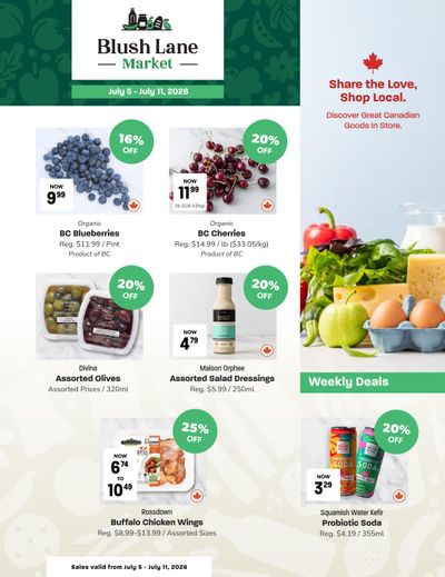 Blush Lane Organic Market Flyer July 5 to 11