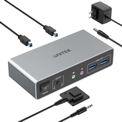 Unitek HDMI KVM Switch - 2 Monitors 2 Computers, 4K@60Hz @