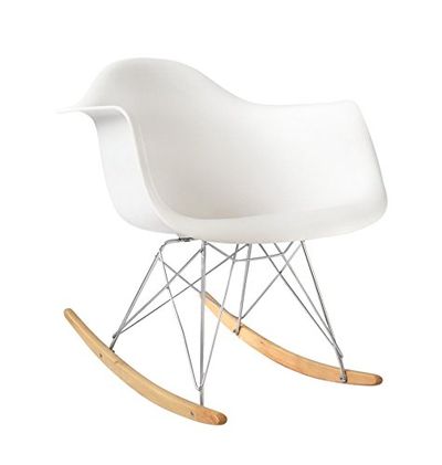 Plata Import PC-018R Rocker Chair, Single, White, Twin