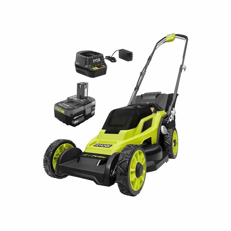 Home Depot: RYOBI 18V ONE+ 13-inch Cordless Battery Walk Behind Push Lawn Mower 4.0Ah Battery/Charger $164 (reg. $328)