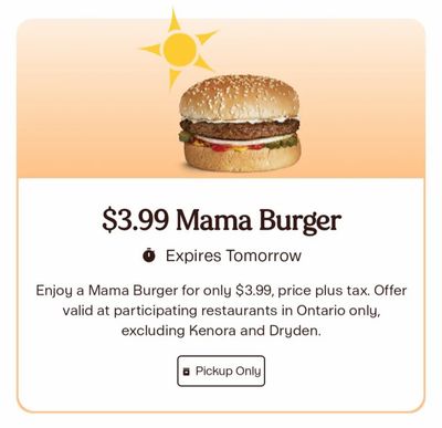 A&W: ON YMMV $3.99 mama burger today only YMMV
