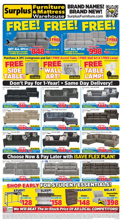 Surplus Furniture & Mattress Warehouse (Saskatoon) Flyer July 6 to 26