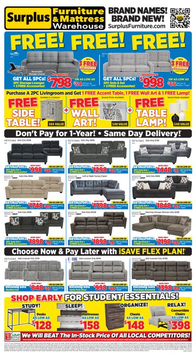Surplus Furniture & Mattress Warehouse (Calgary, Edmonton) Flyer July 6 to 26