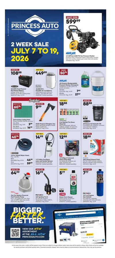 Princess Auto Flyer July 7 to 19