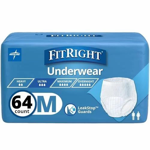 Amazon.ca: FitRIght Extended Wear Adult Underwear, Size Medium (28" to 40" waist), 64 Ct, (4bags x 16) $18.99 (reg. $150.93)