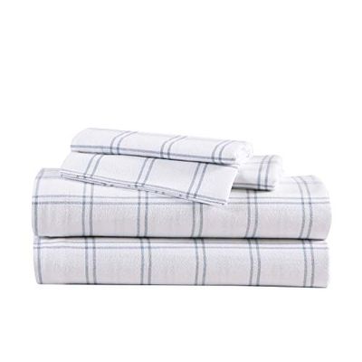Eddie Bauer - Full Sheet Set, Warm Breathable Cotton Flannel Bedding with Deep Pockets, Brushed for Extra Softness, Cozy Home Decor, Oeko-Tex Certified (Westridge Plaid, Full)
