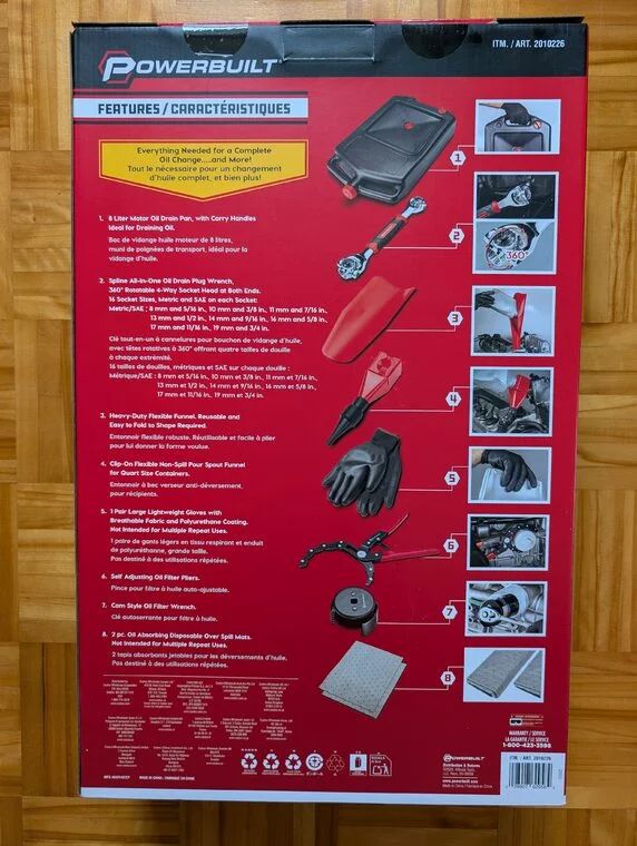 Costco: Powerbuilt Oil Change Tool Kit with 8 L Drain Pan - $29.99 in-store/$44.99 online