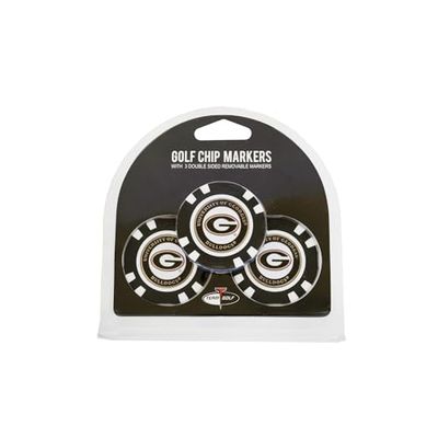 Team Golf NCAA Georgia Bulldogs Ball Markers (3 Count), Poker Chip Size with Pop Out Smaller Double-Sided Enamel