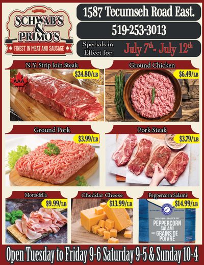 Schwab's & Primo's Flyer July 7 to 12
