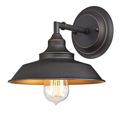 Westinghouse Lighting 6344814 Iron Hill Indoor Wall Fixture, One Light, Oil Rubbed Bronze Finish