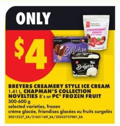 Mutiple: Breyers Creamery Style Ice Cream 1.41L $2.00 (with printed coupon)