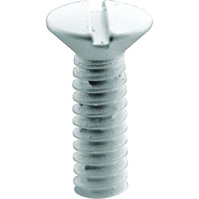 Prime-Line MP9191 Wall Plate Screws, 6-32 x 1/2 in, Steel Construction, White, Oval Head, Slotted Drive, (100-pack)