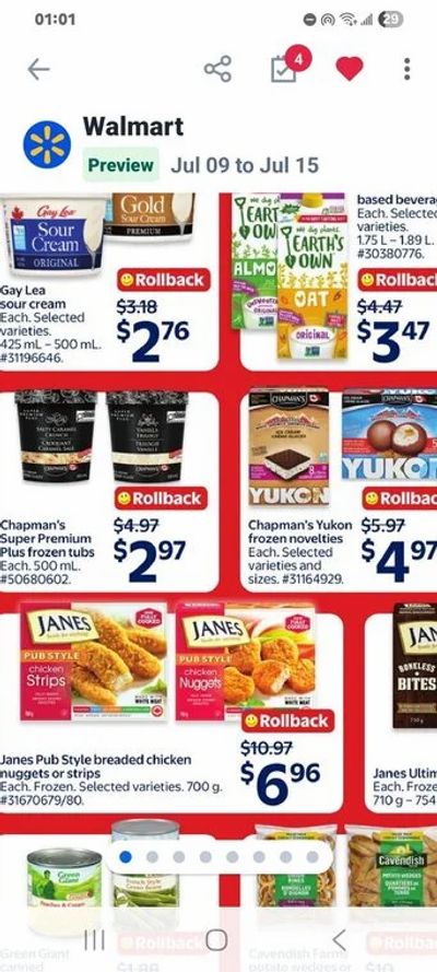 Walmart: Chapman's Super Premium Ice Cream 500 ml.