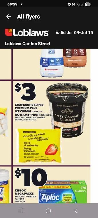 Walmart: Chapman's Super Premium Ice Cream 500 ml.
