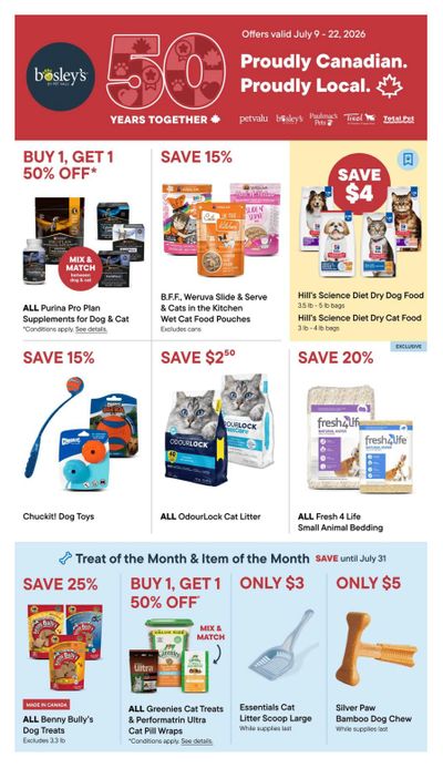 Bosley's by PetValu Flyer July 9 to 22